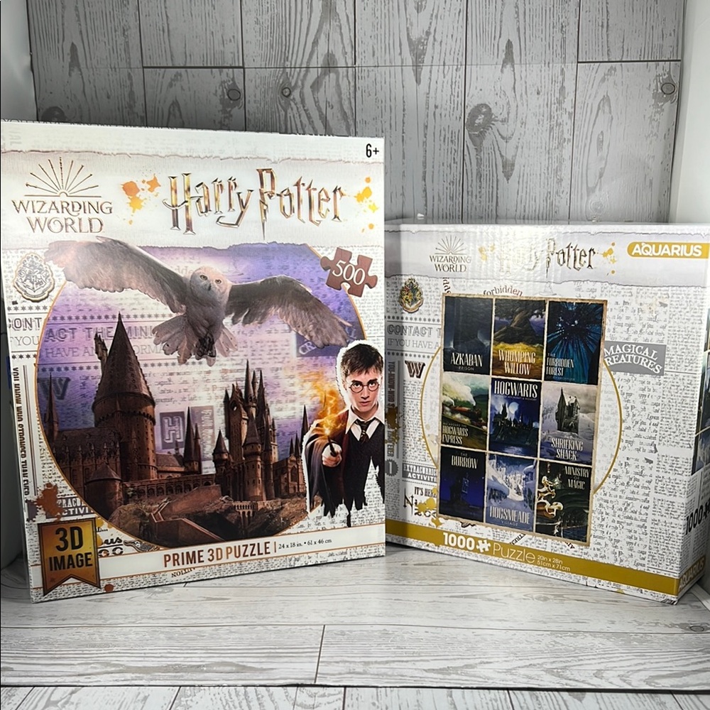 2 Wizarding World Harry Potter Puzzles - 1 500 pc 3D Puzzle & 1 1000 pc Puzzle